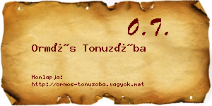 Ormós Tonuzóba névjegykártya